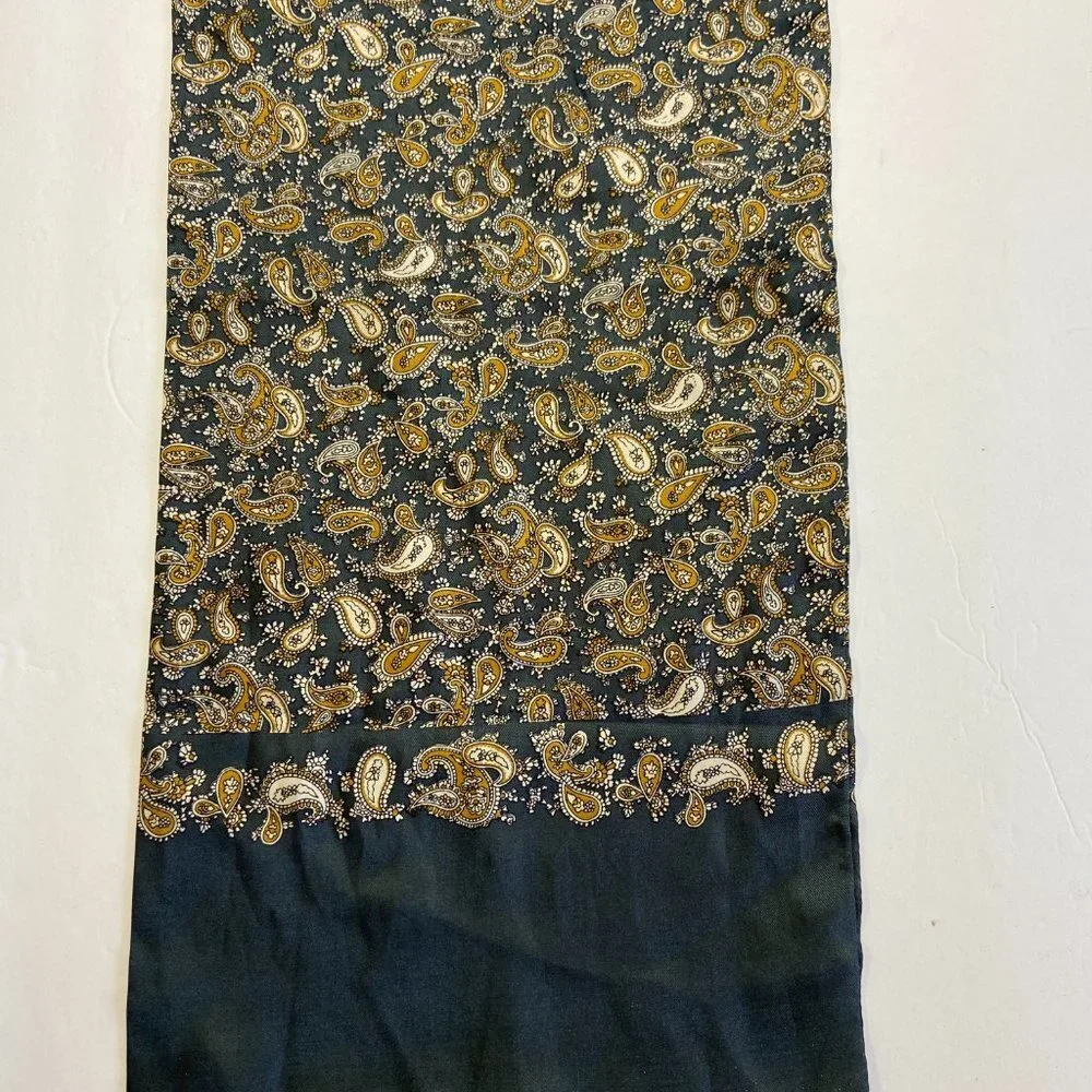 Vintage Double Scarf Paisley Gray